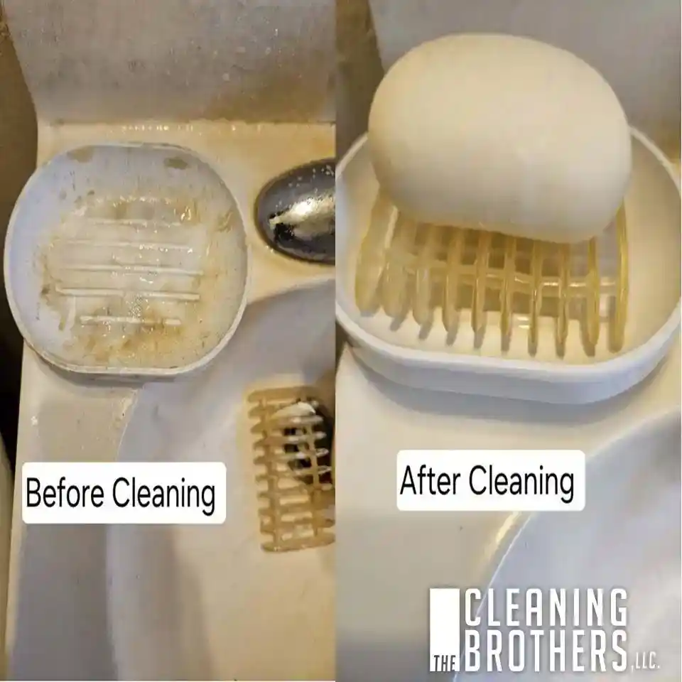Sink and dish cleaning before and after