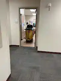 Hallway floor cleaning in commercial space