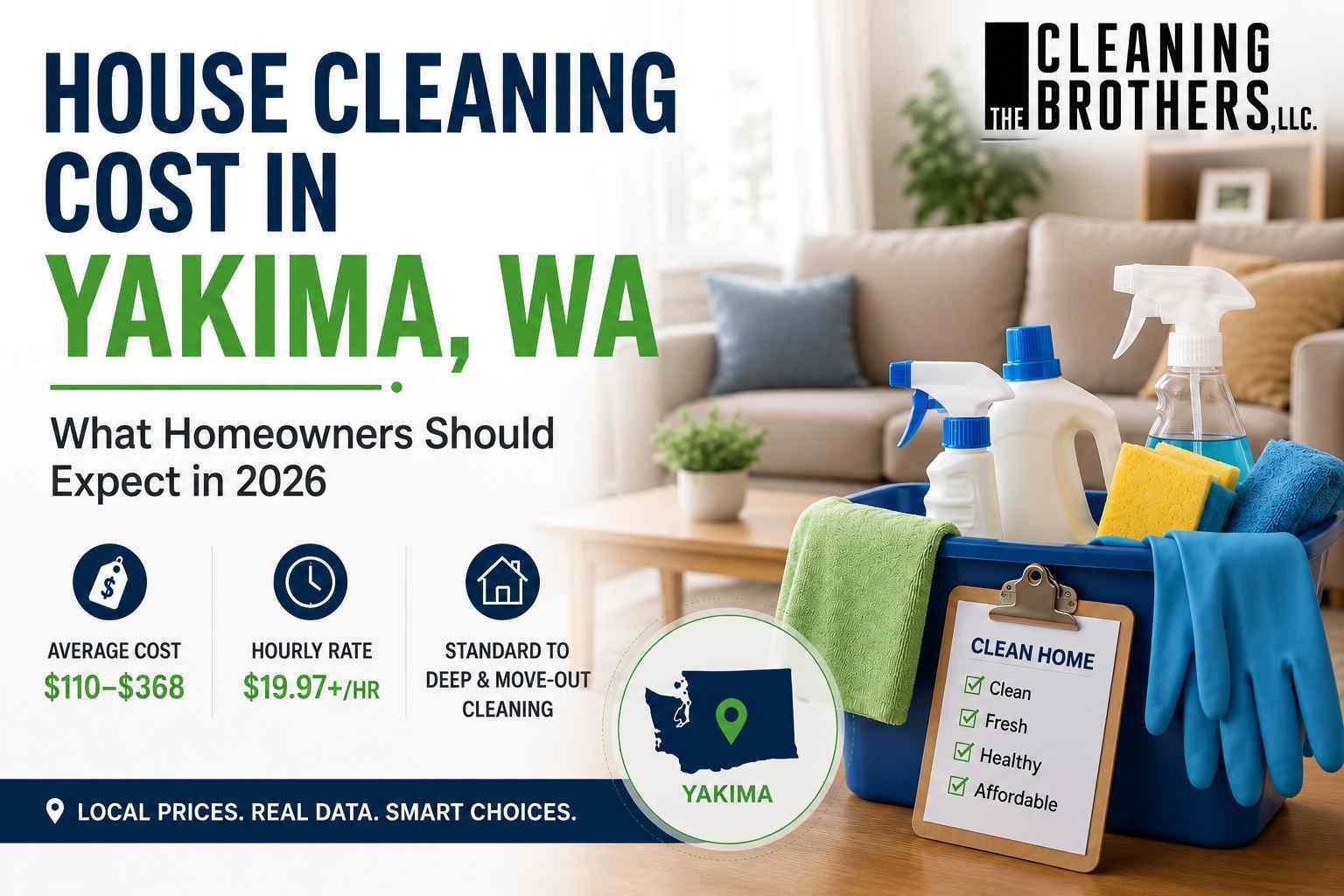 House cleaning cost in Yakima WA showing average cleaning rates, service pricing, and home cleaning options for local homeowners
