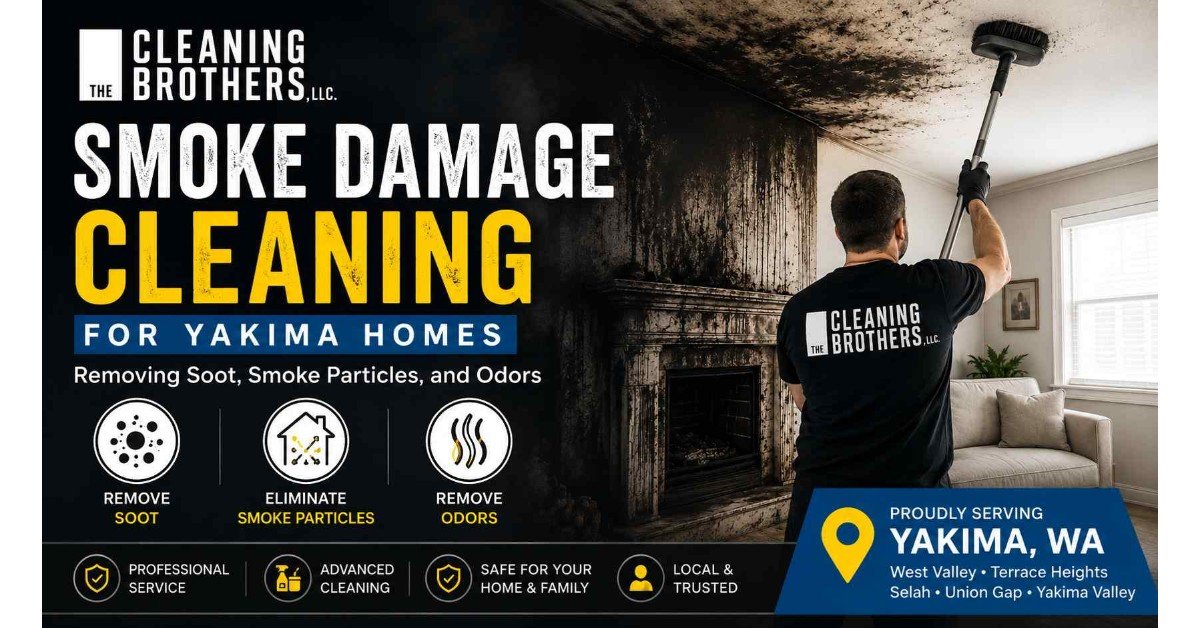 Professional smoke damage cleaning on walls and ceilings