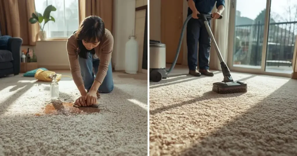 DIY cleaning supplies and professional cleaners comparing home cleaning methods in Yakima WA