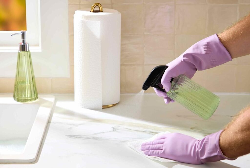 Homeowner preparing a clean and organized home before a professional house cleaner arrives in Yakima, WA